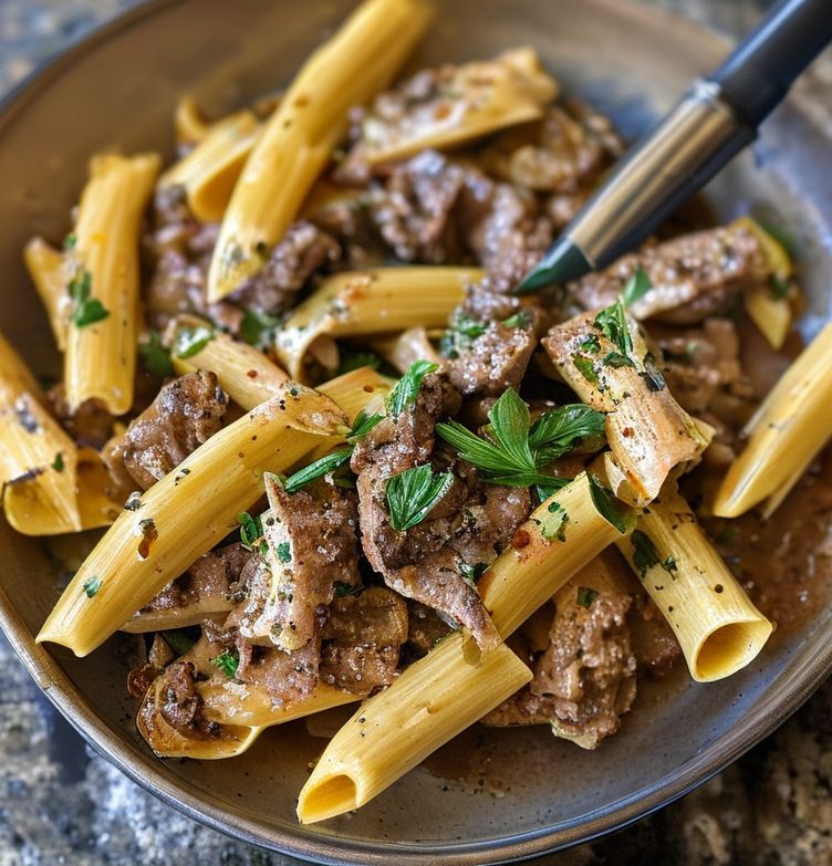Penne mit Rinderfiletspitzen
